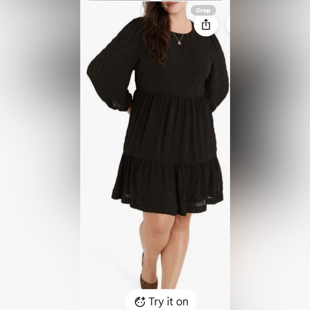 Madewell Puff sleeve Ruffle Hem Mini Dress. Size 20.